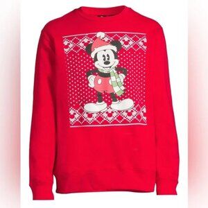 DISNEY SANTA MICKEY MOUSE CHRISTMAS SWEATSHIRT LIGHT UP UGLY SWEATER ADULTS LG
